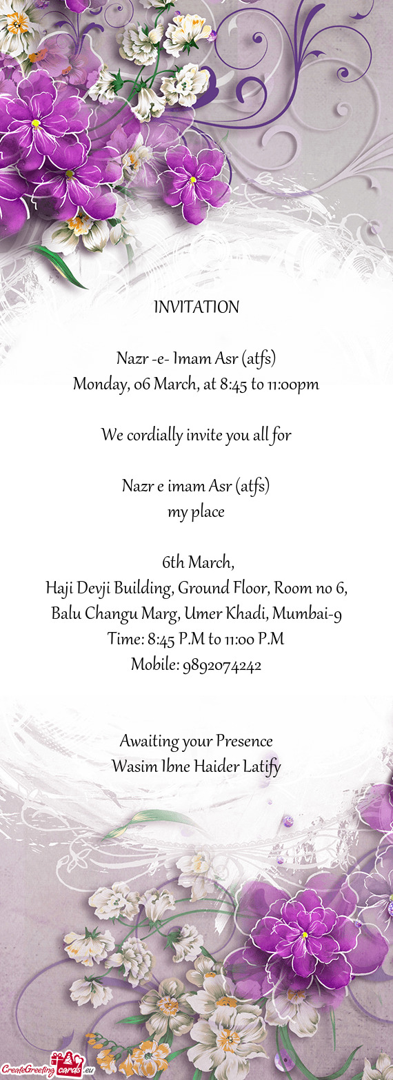 Nazr -e- Imam Asr (atfs)