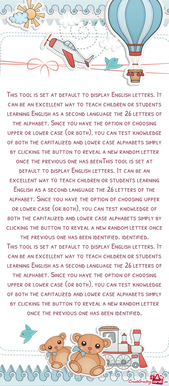 Nd lower case alphabets simply by clicking the button to reveal a new random letter once the previou