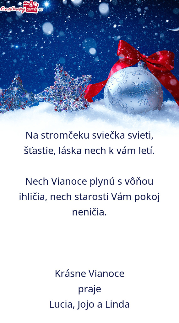 Nech Vianoce plynú s vôňou ihličia, nech starosti Vám pokoj neničia