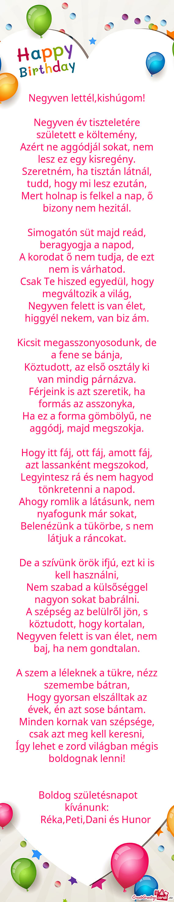 Negyven lettél,kishúgom