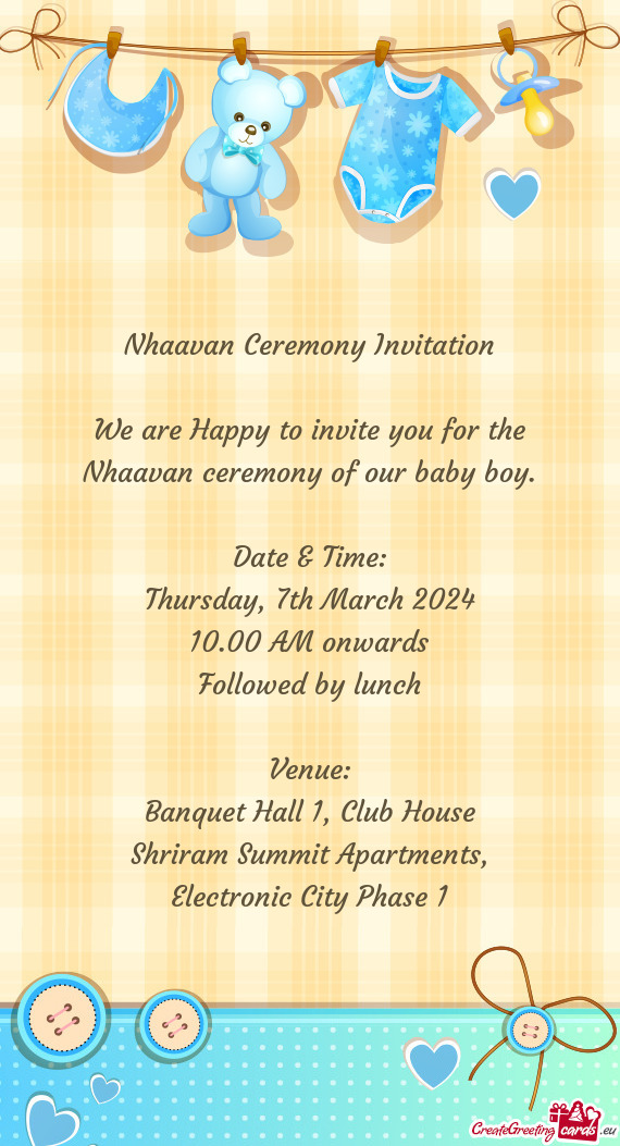 Nhaavan ceremony of our baby boy