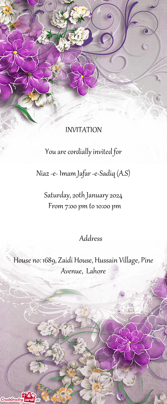 Niaz -e- Imam Jafar -e-Sadiq (A.S)