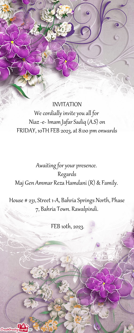 Niaz -e- Imam Jafar Sadiq (A.S) on