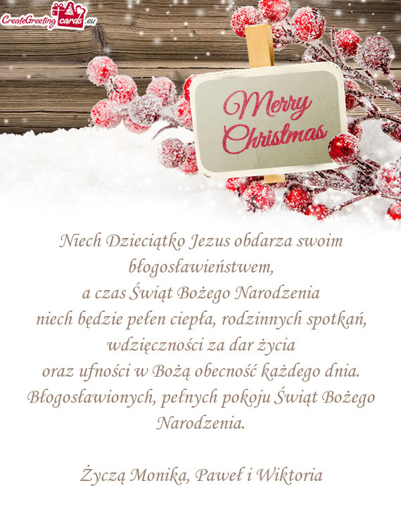 Niech Dzieciątko Jezus obdarza swoim błogosławieństwem