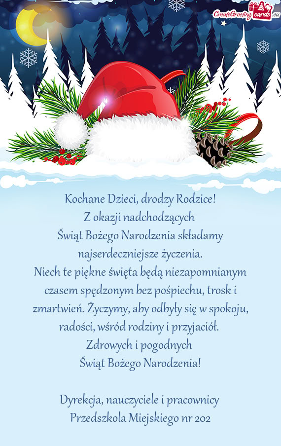 Niech te piękne święta będą niezapomnianym czasem spędzonym bez pośpiechu, trosk i zmartwień