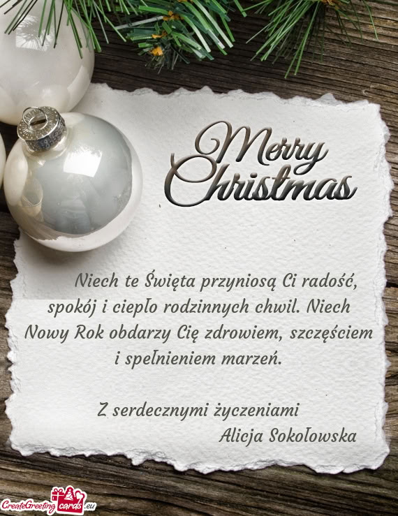 🎄✨ Niech te Święta przyniosą Ci radość, spokój i ciepło rodzinnych chwil. Niech Nowy Rok
