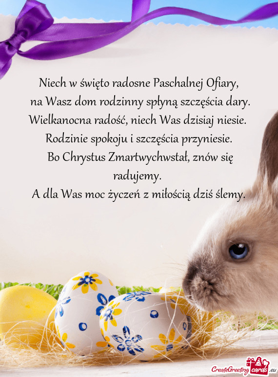 Niech w święto radosne Paschalnej Ofiary