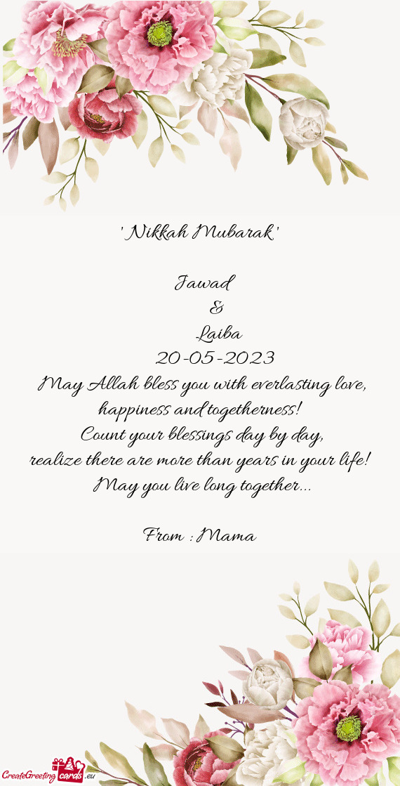 " Nikkah Mubarak "