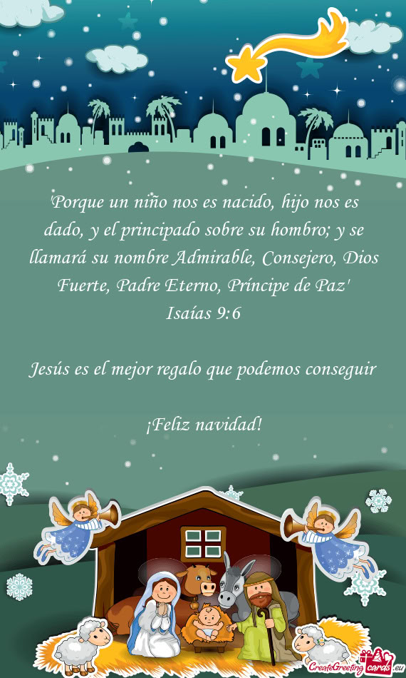 Nombre Admirable, Consejero, Dios Fuerte, Padre Eterno, Príncipe de Paz"