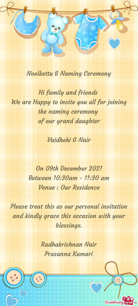 Noolkettu & Naming Ceremony