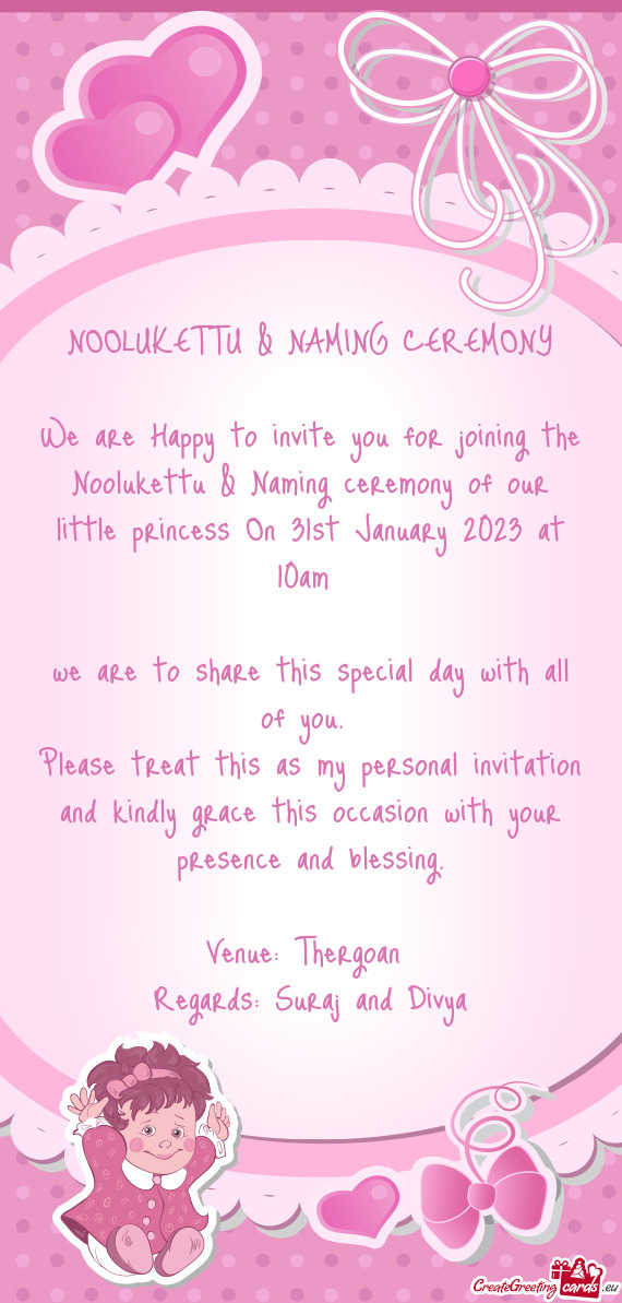 NOOLUKETTU & NAMING CEREMONY