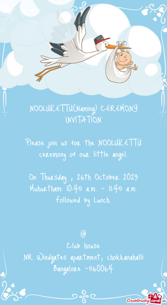 NOOLUKETTU(Naming) CEREMONY