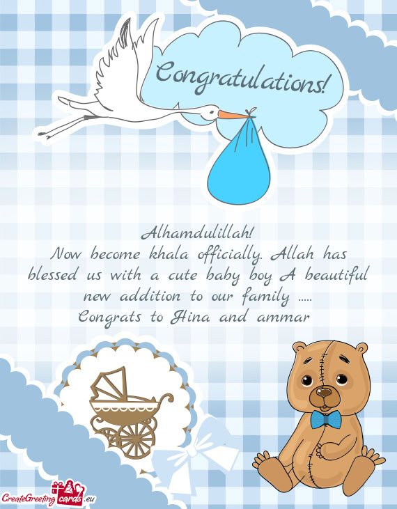 Now become khala officially. Allah has blessed us with a cute baby boy A beautiful new addition to o