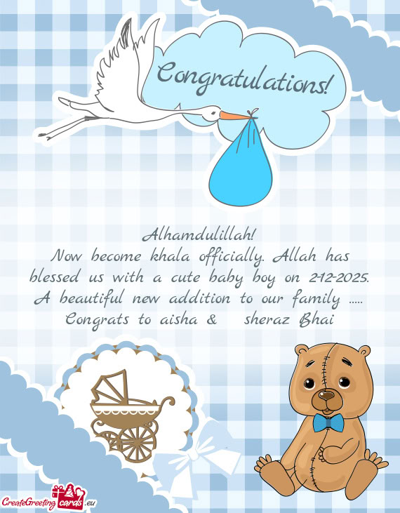 Now become khala officially. Allah has blessed us with a cute baby boy on 2-12-2025. A beautiful new