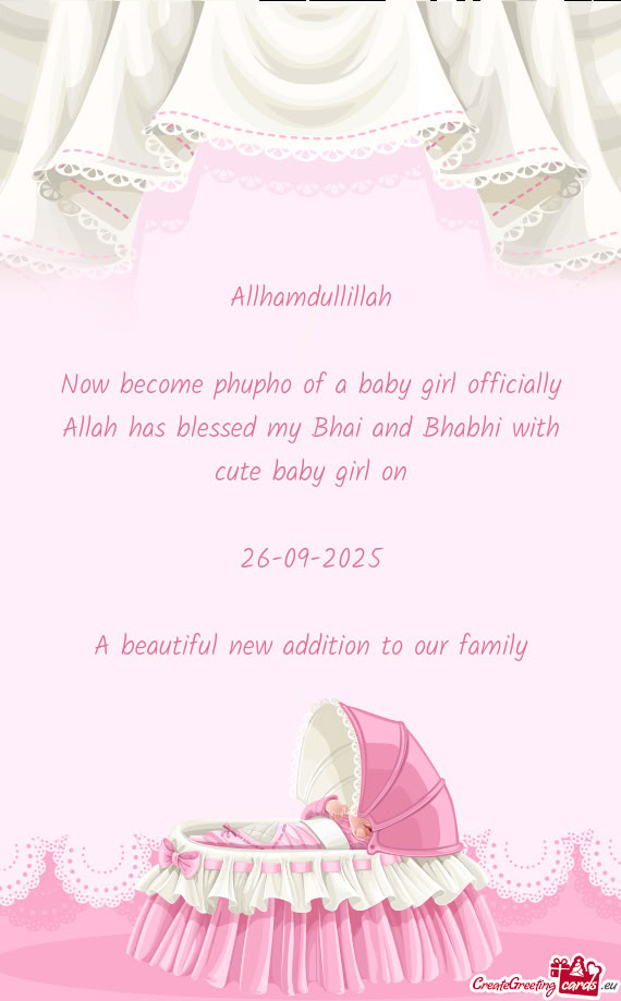 Now become phupho of a baby girl officially Allah has blessed my Bhai and Bhabhi with cute baby girl