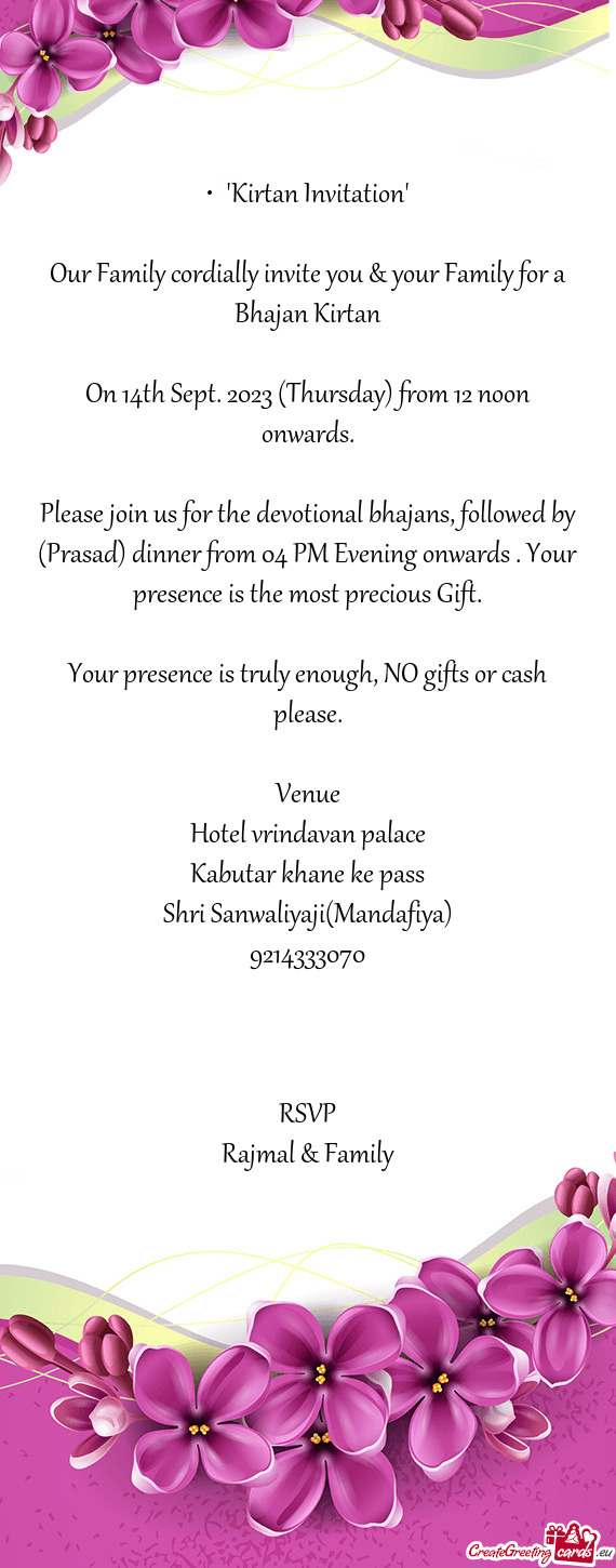 • "Kirtan Invitation"