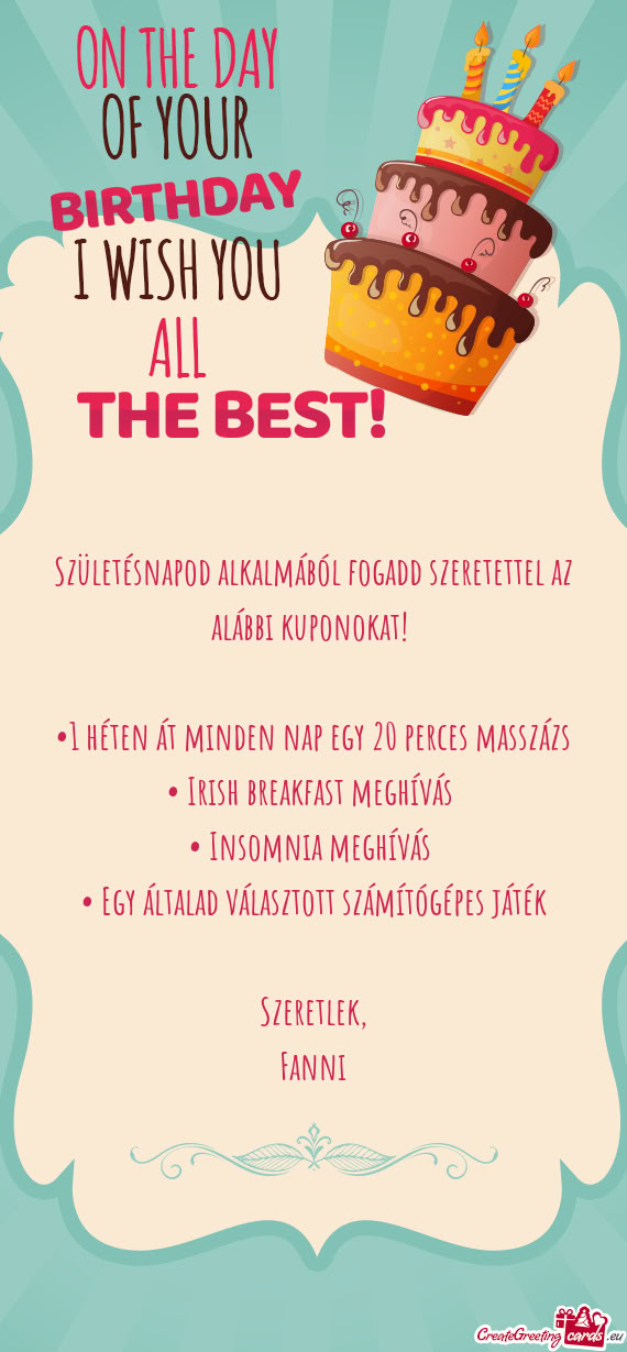 •1 héten át minden nap egy 20 perces masszázs