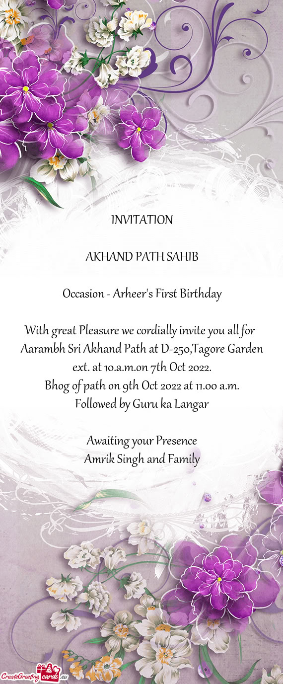 Occasion - Arheer's First Birthday
