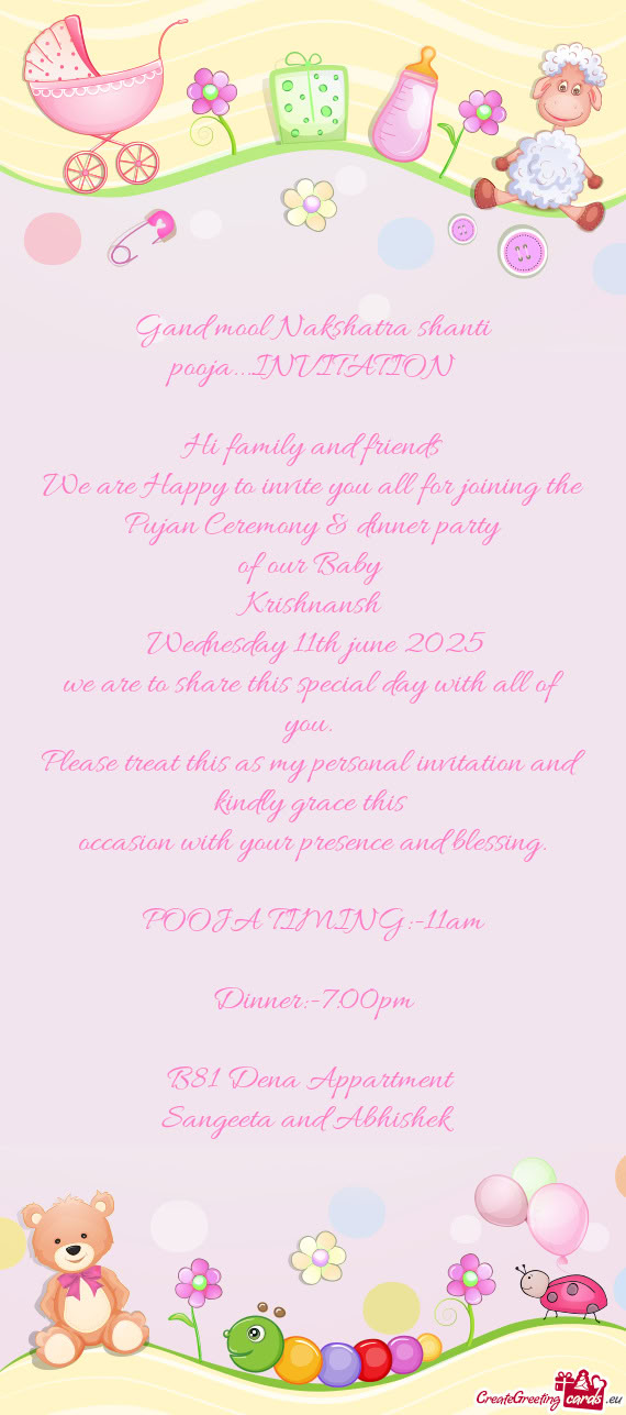 Occasion with your presence and blessing