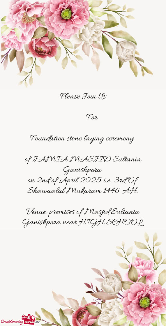 Of JAMIA MASJID Sultania Ganishpora