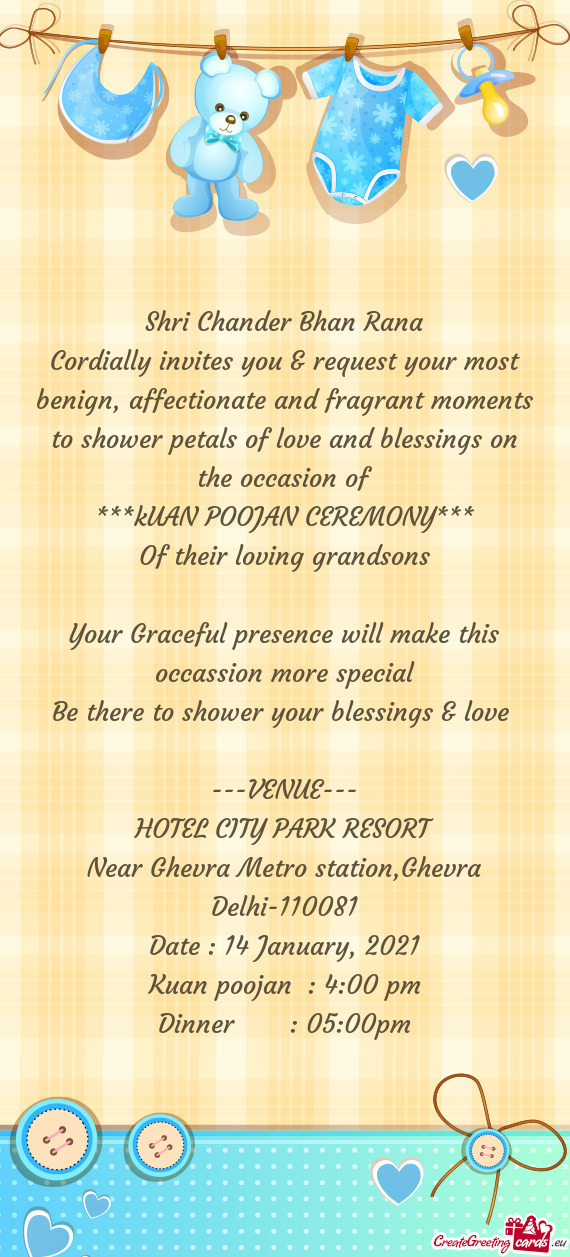 Of love and blessings on the occasion of