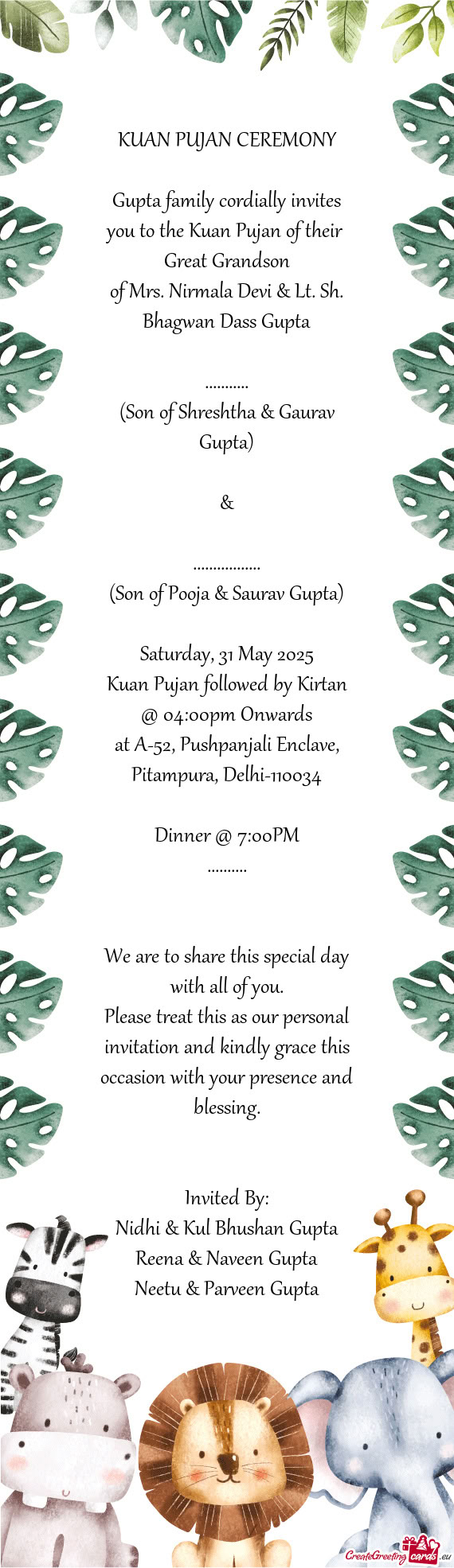 Of Mrs. Nirmala Devi & Lt. Sh. Bhagwan Dass Gupta