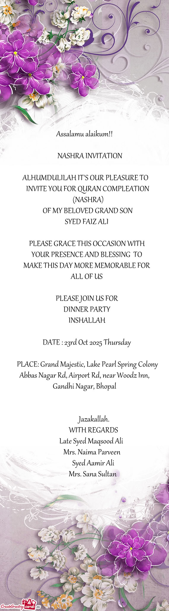 OF MY BELOVED GRAND SON