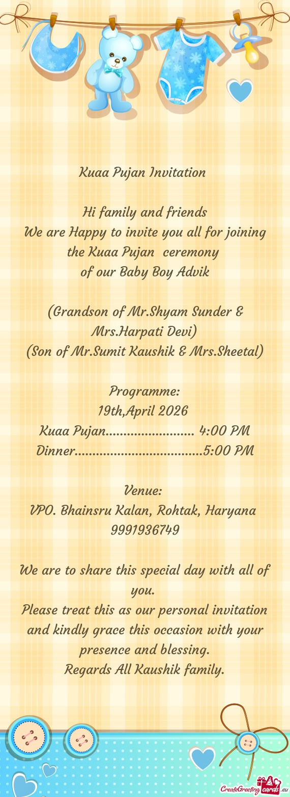 Of our Baby Boy Advik