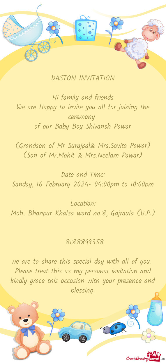 Of our Baby Boy Shivansh Pawar