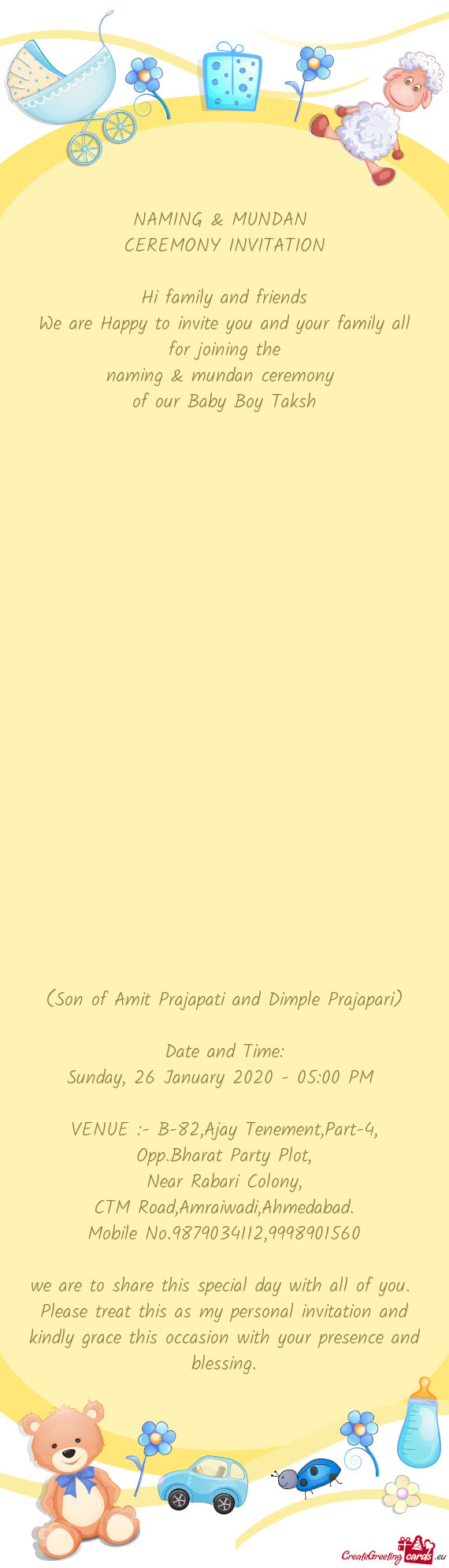 Of our Baby Boy Taksh