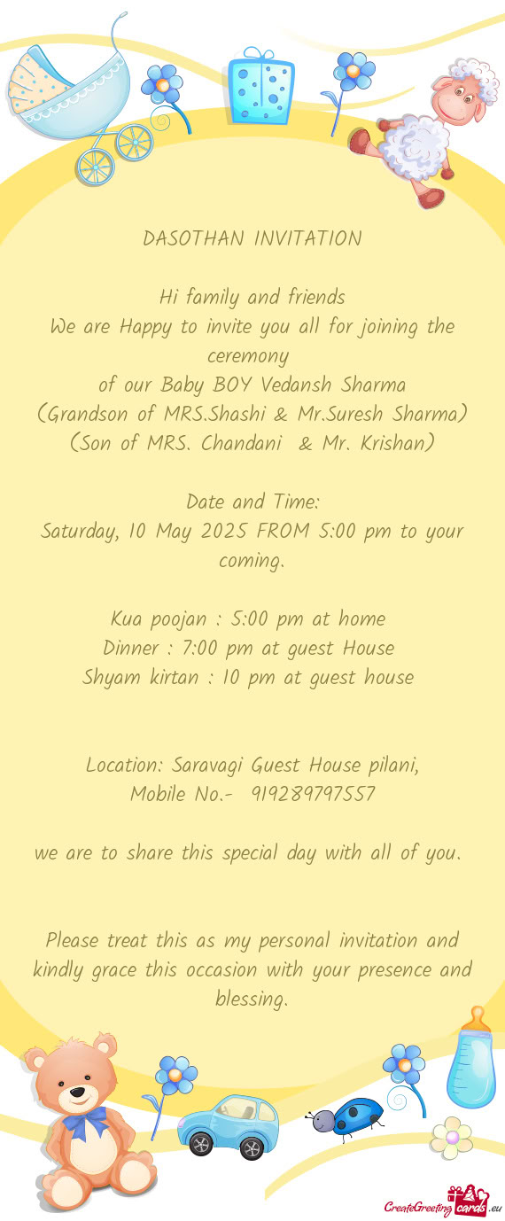 Of our Baby BOY Vedansh Sharma