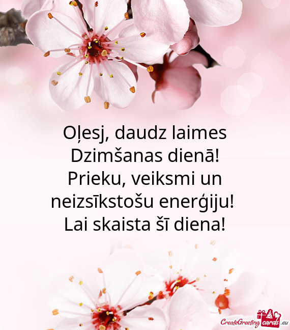 Oļesj, daudz laimes Dzimšanas dienā