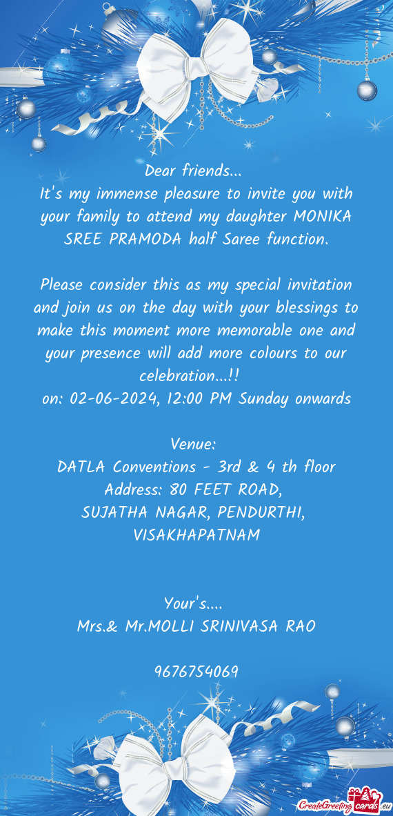 On: 02-06-2024, 12:00 PM Sunday onwards