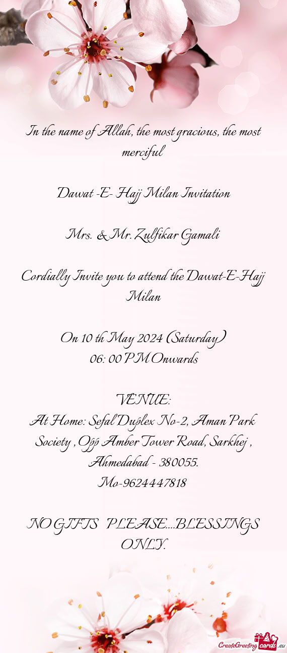 On 10 th May 2024 (Saturday)