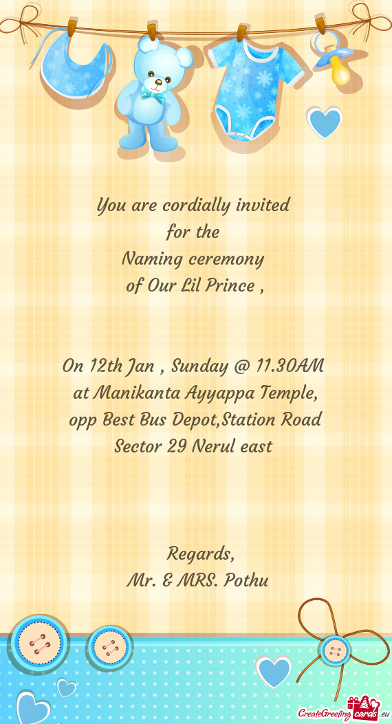 On 12th Jan , Sunday @ 11.30AM