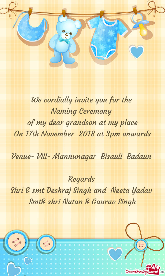 On 17th November 2018 at 3pm onwards