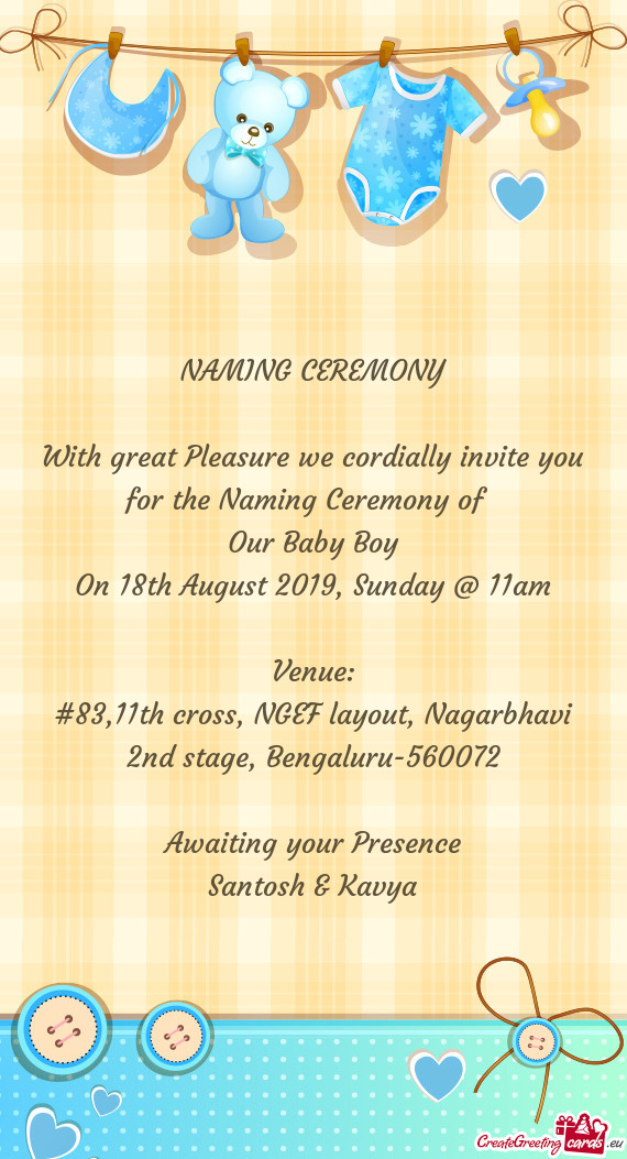 On 18th August 2019, Sunday @ 11am