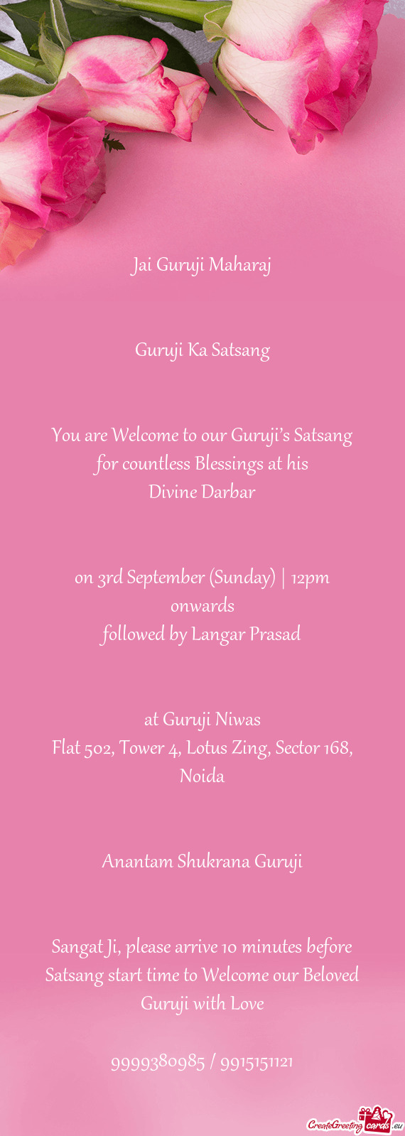 On 3rd September (Sunday) | 12pm onwards