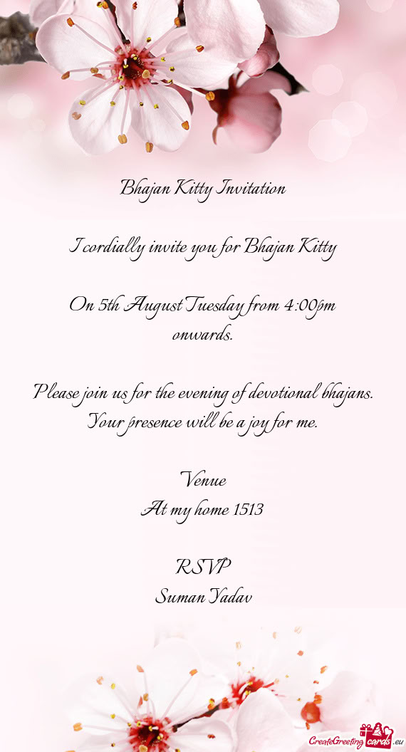 On 5th August Tuesday from 4:00pm