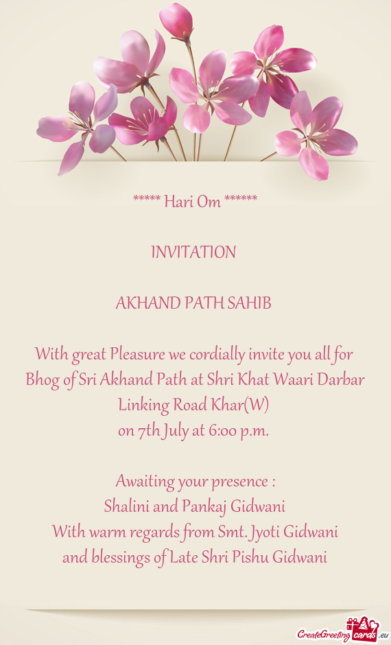 On 7th July at 6:00 p.m