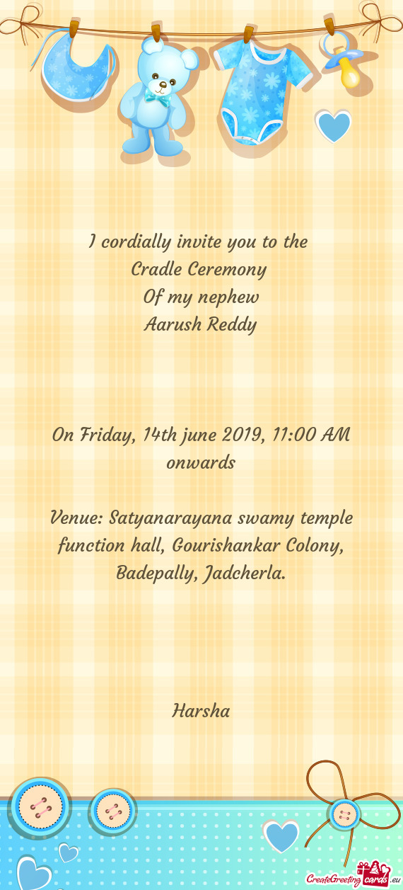 On Friday, 14th june 2019, 11:00 AM onwards