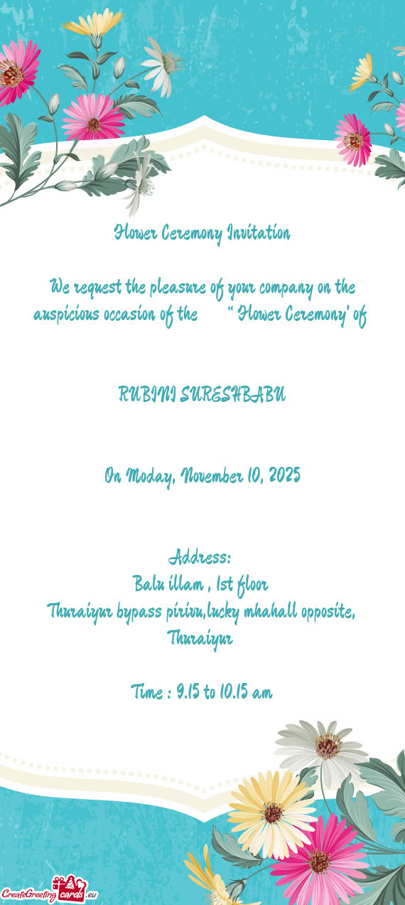 On Moday, November 10, 2025