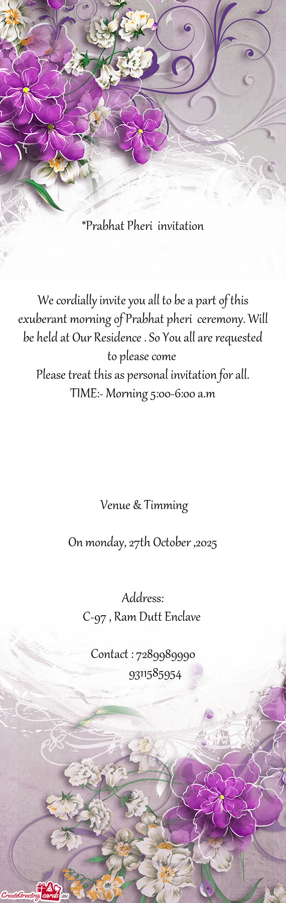 On monday, 27th October ,2025