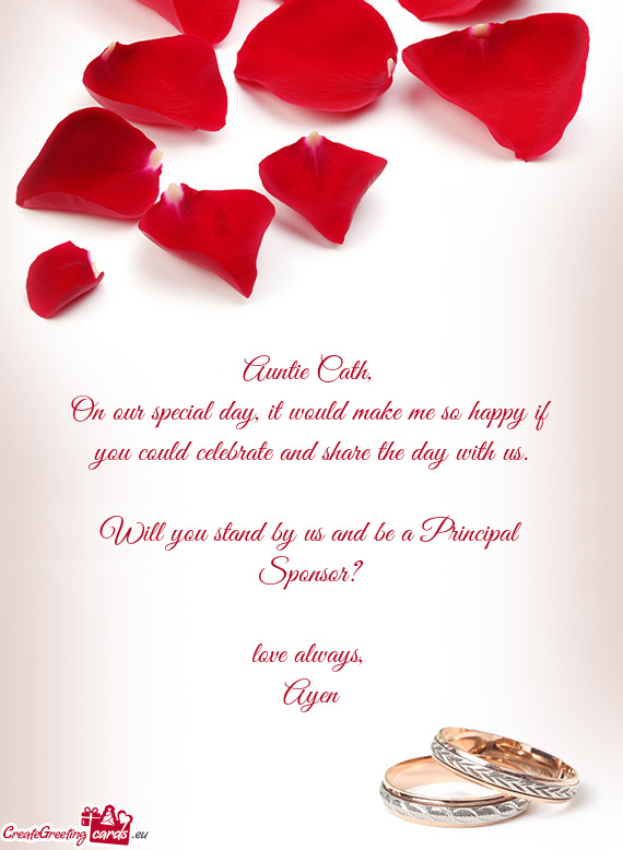 On our special day, it would make me so happy if you could celebrate and share the day with us