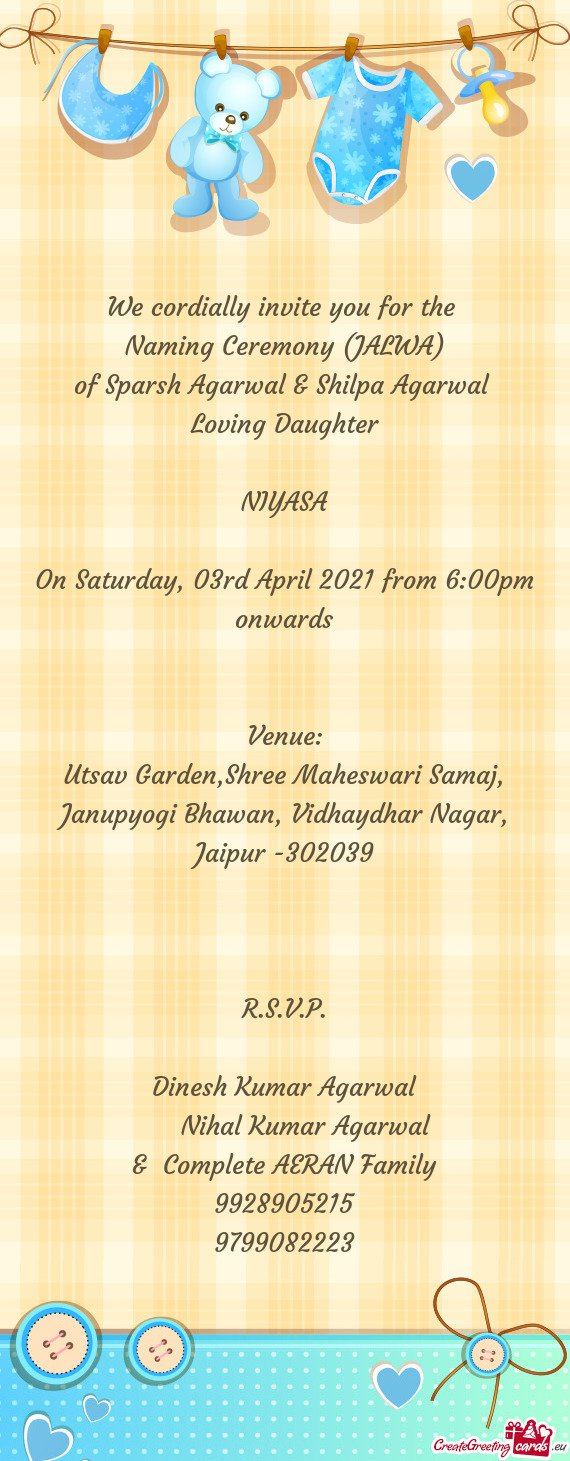 On Saturday, 03rd April 2021 from 6:00pm onwards