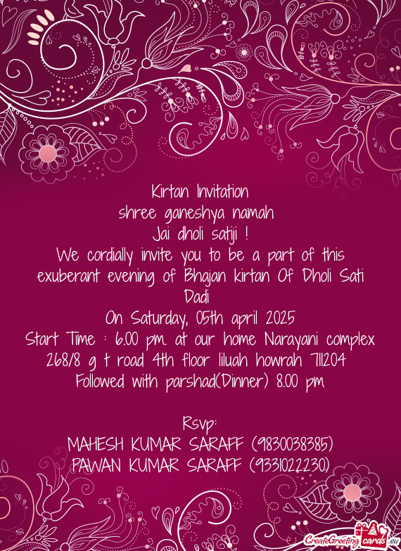 On Saturday, 05th april 2025