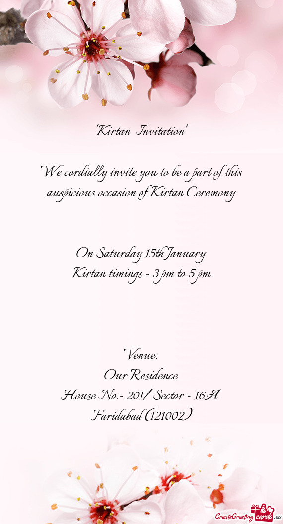 On Saturday 15th January