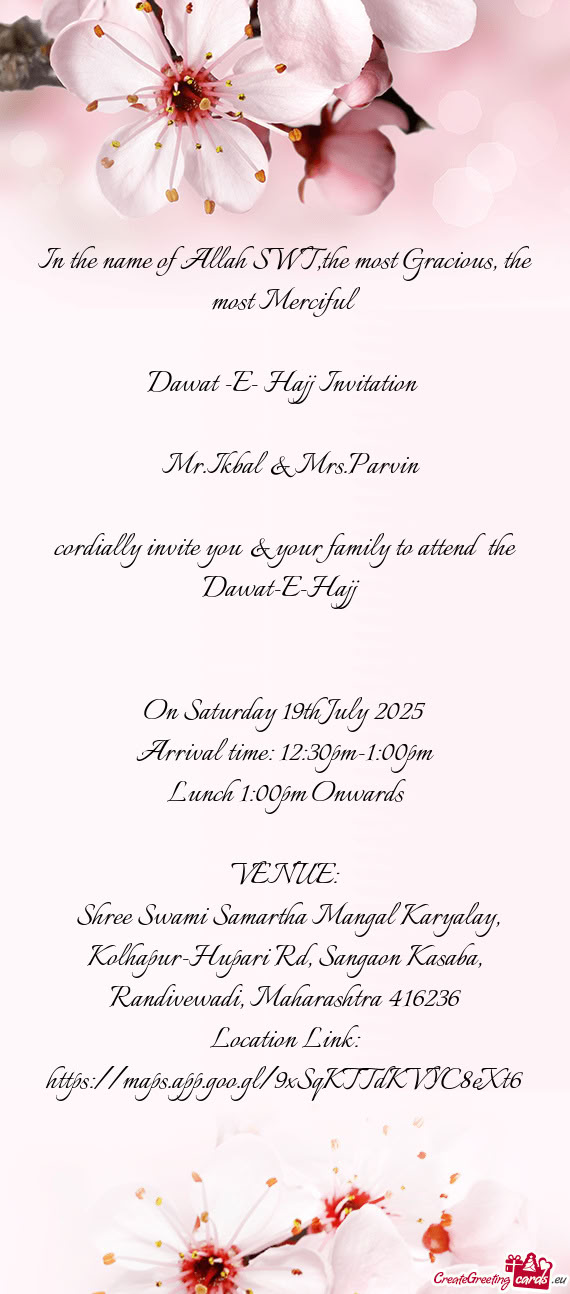 On Saturday 19th July 2025