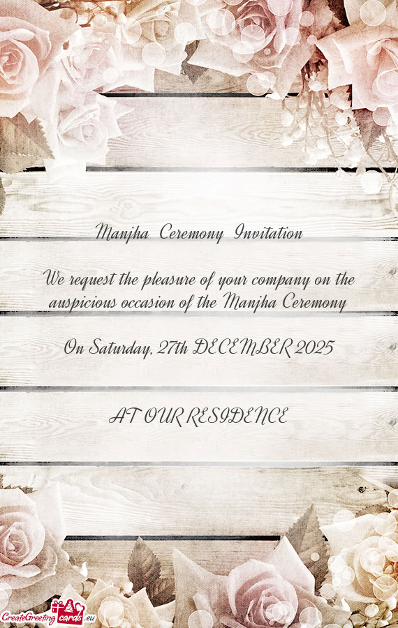 On Saturday, 27th DECEMBER 2025