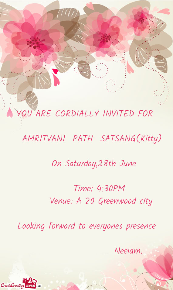 On Saturday,28th June